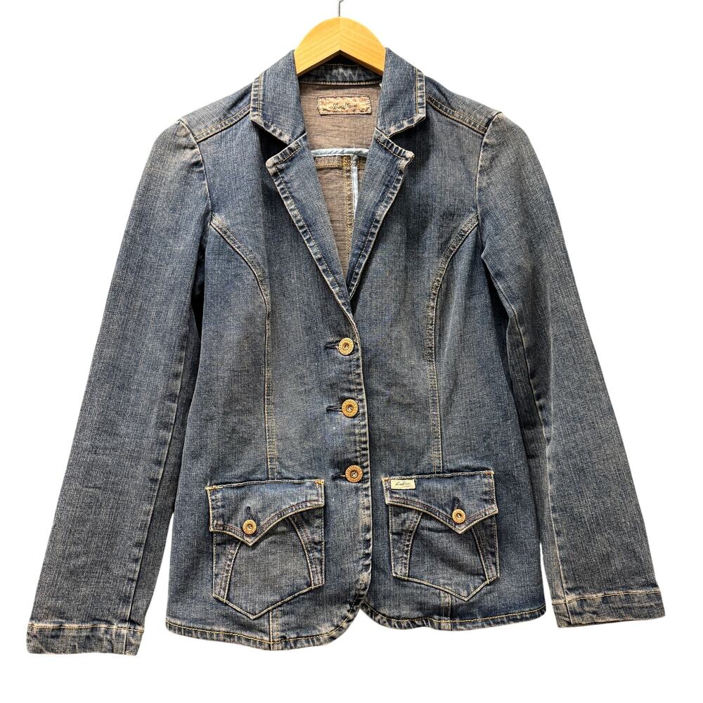 Levi's Blazer Womens Small Blue Denim Jacket Button Up Classic Vintage